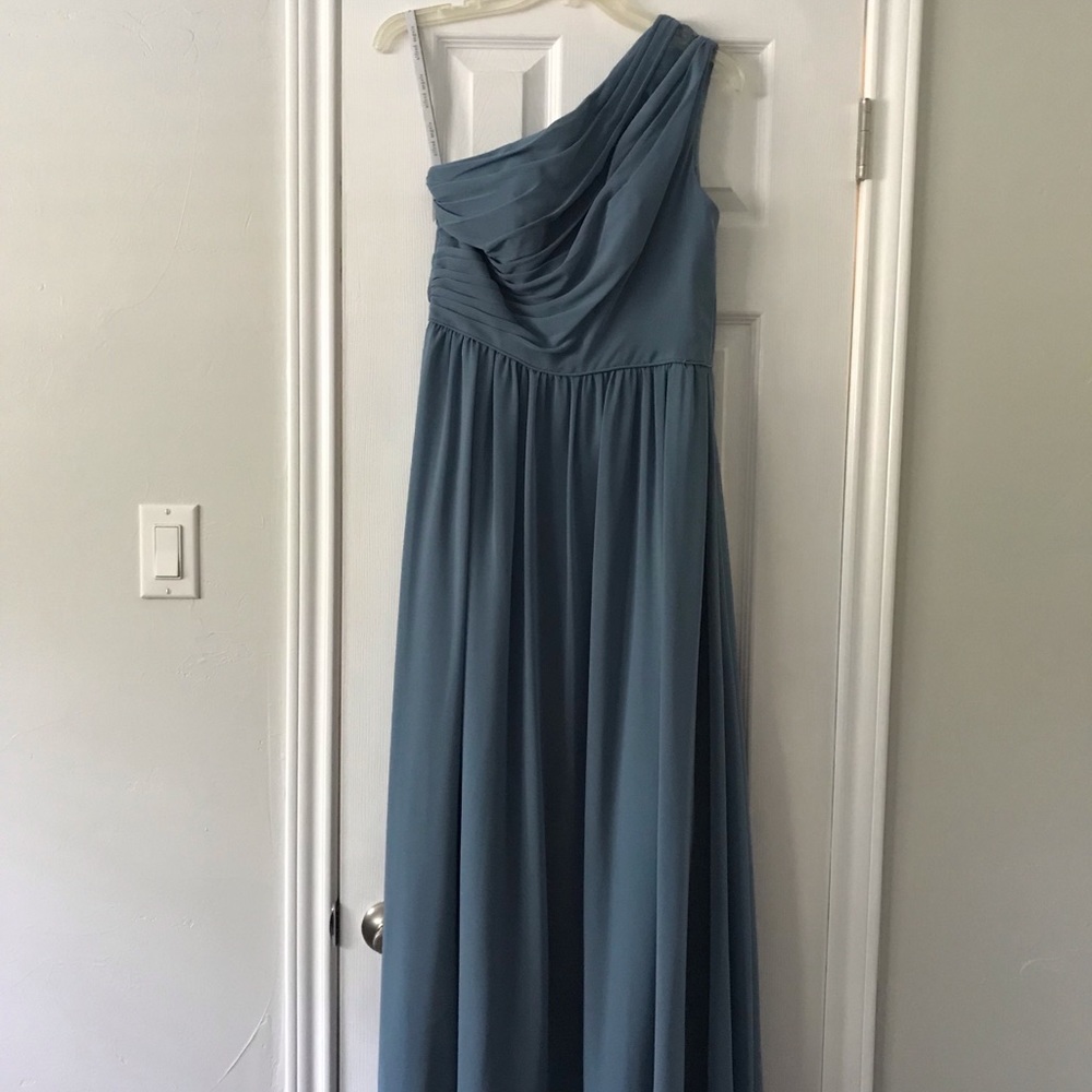 Alfred Angelo dusty blue bridesmaid dresses